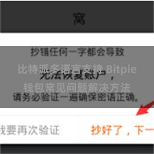 比特派多语言支持 Bitpie钱包常见问题解决方法