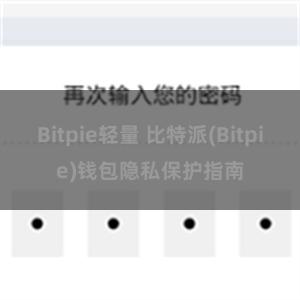 Bitpie轻量 比特派(Bitpie)钱包隐私保护指南