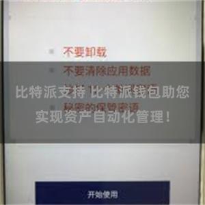 比特派支持 比特派钱包助您实现资产自动化管理！